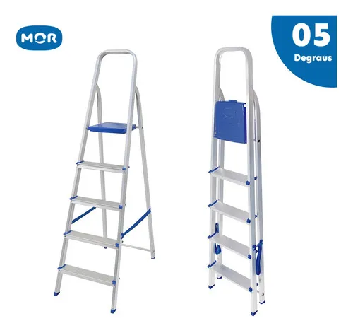 Escada C/ 5 DEGRAUS DE ALUMINIO versao 2