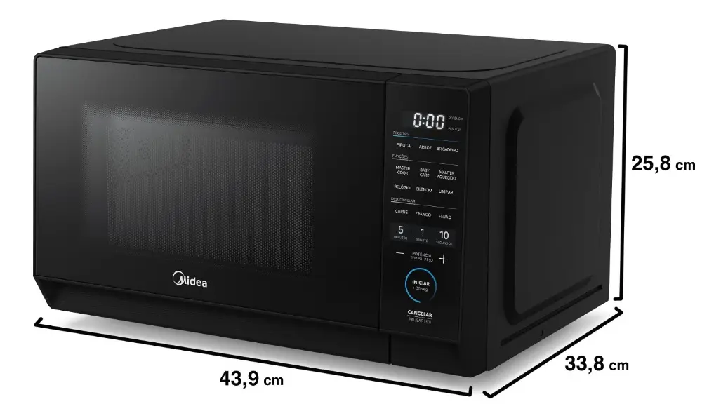 Micro-ondas 20L Preto MasterCook Midea - Bivolt 110V/220V versao 2