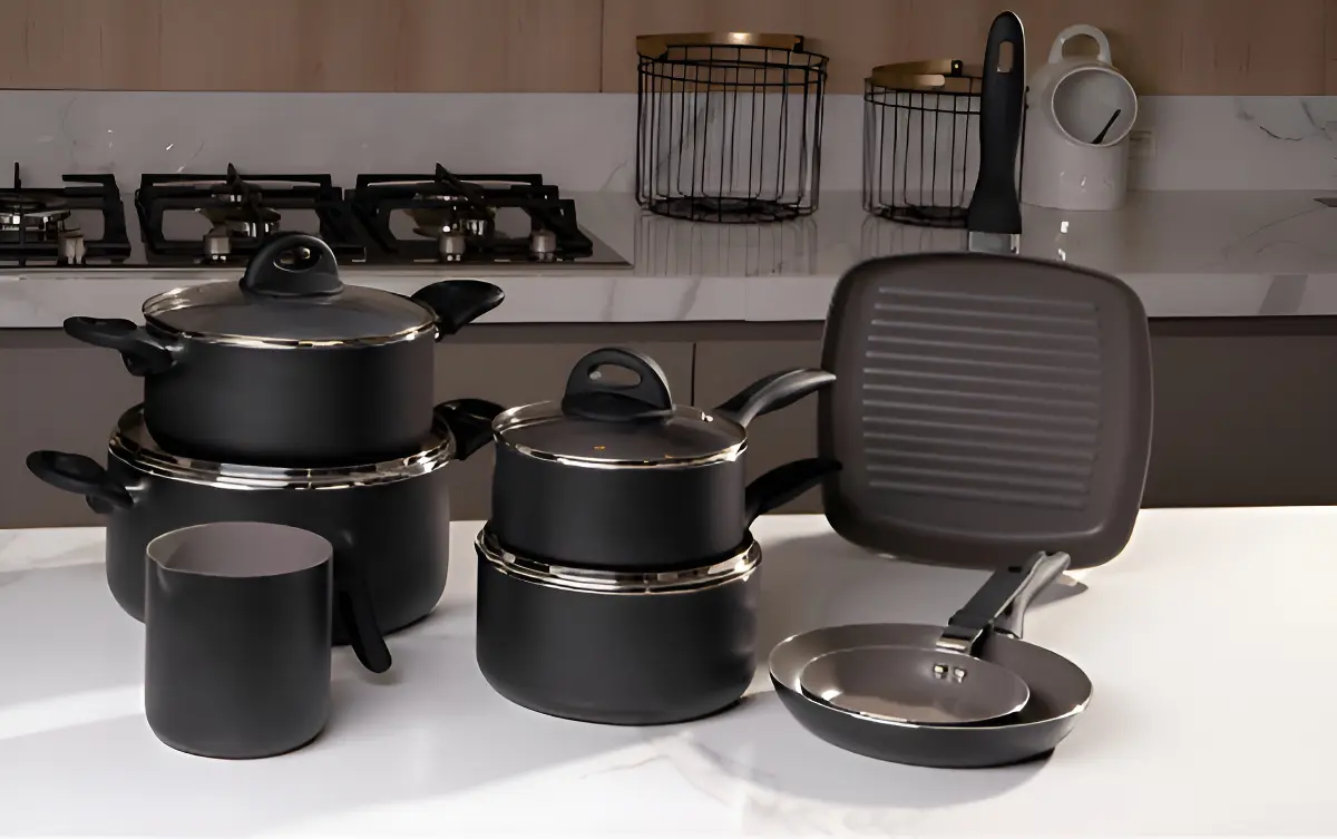 Jogo De Panelas Brinox Ceramic Life Smart Plus 8 Peças Preto versao 2