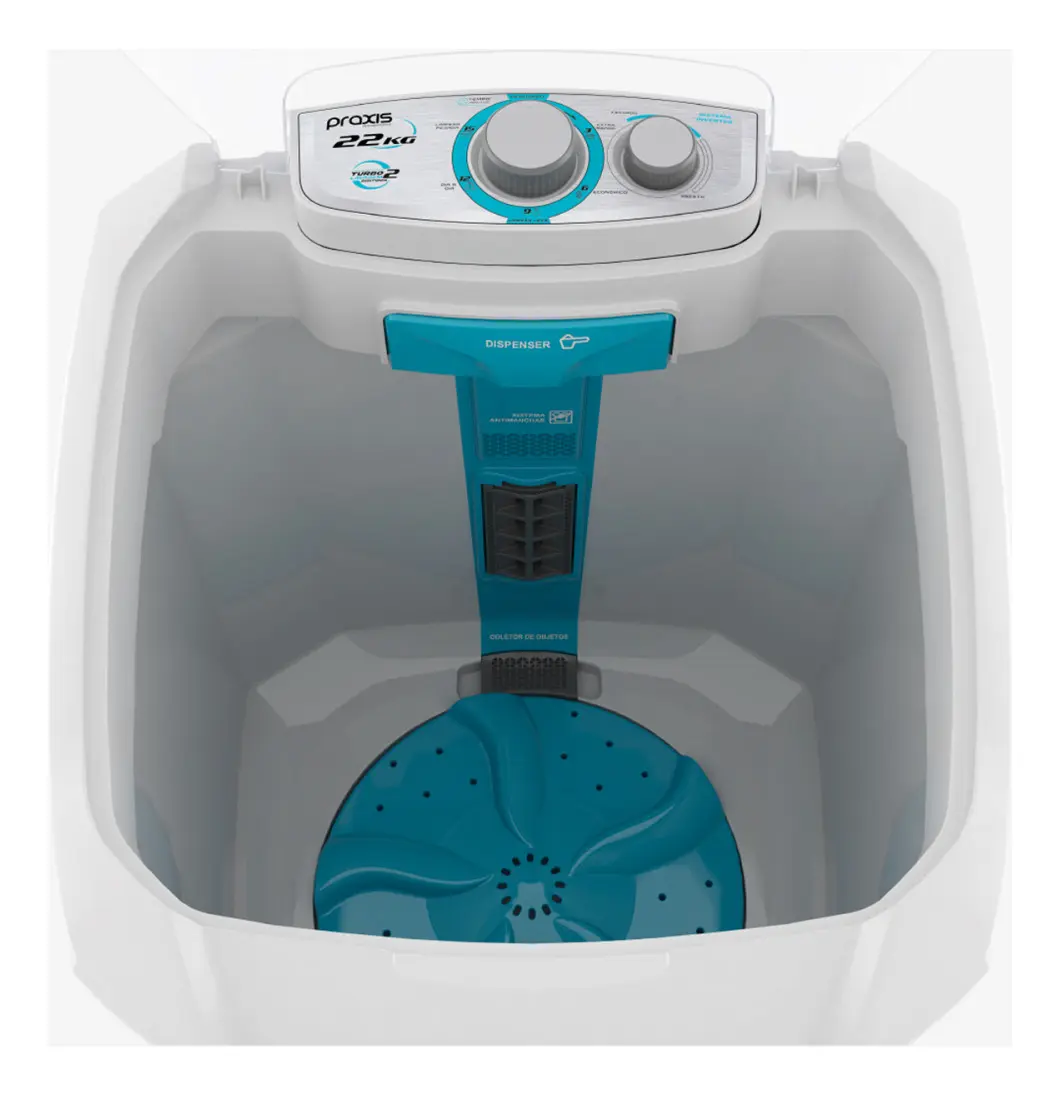 Tanquinho Semiautomático Praxis 22kg Turbo Inverter - Bivolt 110V/220V versao 2