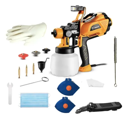 Pistola de Pintura HVLP Deko 600W LED 1,2L 3 Bicos versao 2