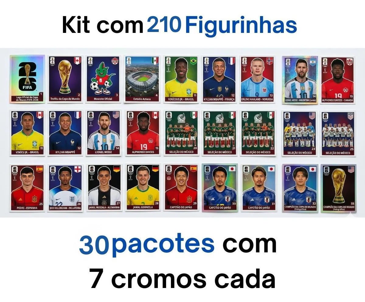 Kit 30 Envelopes Livro Álbum Copa Do Mundo Atacado Revenda versao 2