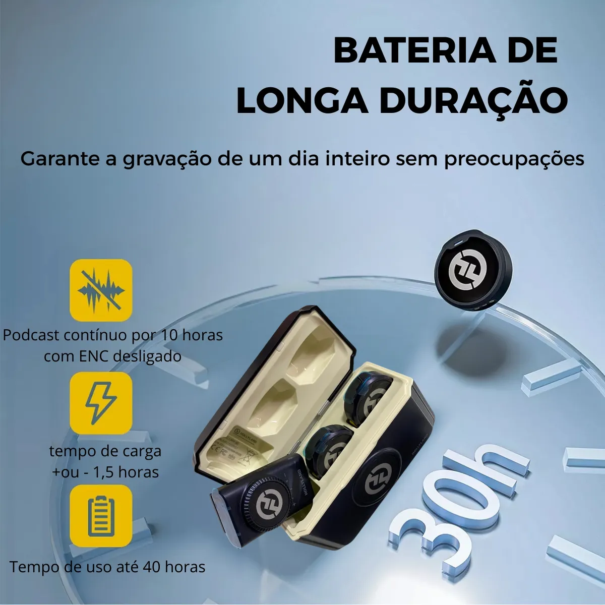 Microfone Hollyland Lark M2 Duo Combo Duplo Para 2 Pessoas Preto versao 2