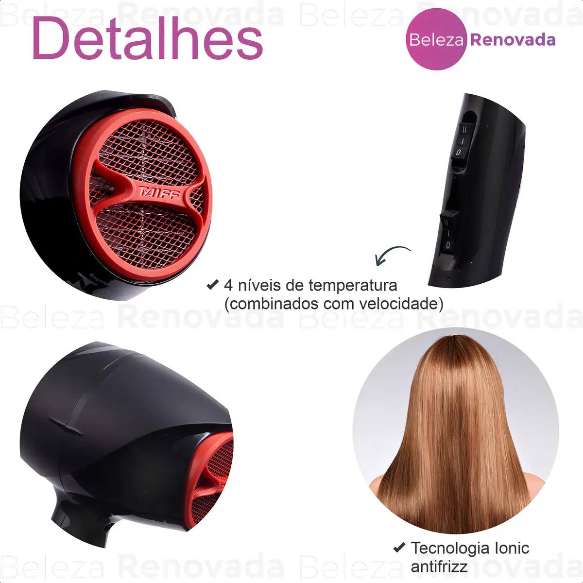 Taiff Secador Cabelo New Black Ion comercial 2000w